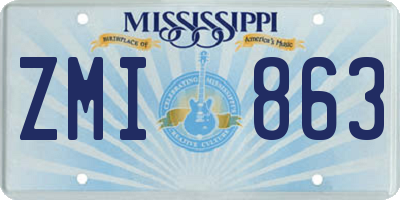 MS license plate ZMI863