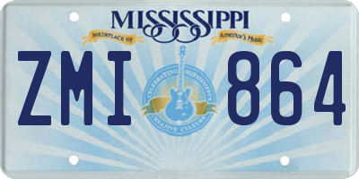 MS license plate ZMI864