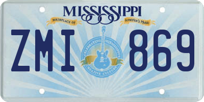 MS license plate ZMI869