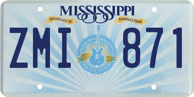 MS license plate ZMI871