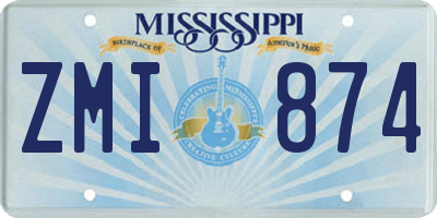 MS license plate ZMI874
