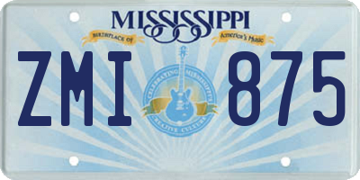 MS license plate ZMI875