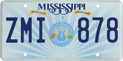 MS license plate ZMI878