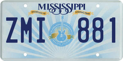MS license plate ZMI881
