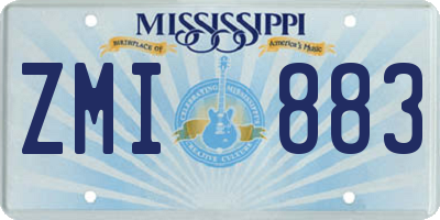 MS license plate ZMI883