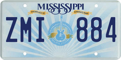 MS license plate ZMI884