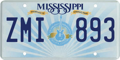 MS license plate ZMI893