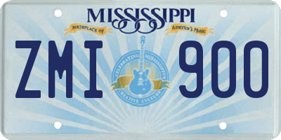 MS license plate ZMI900