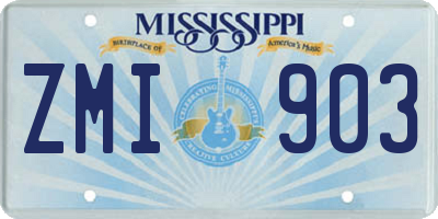 MS license plate ZMI903