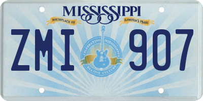 MS license plate ZMI907