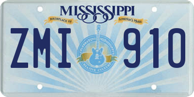 MS license plate ZMI910