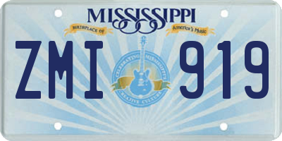 MS license plate ZMI919