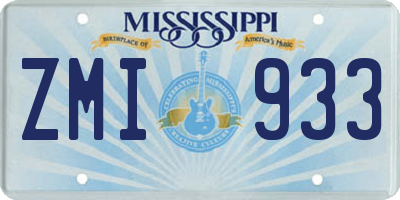 MS license plate ZMI933