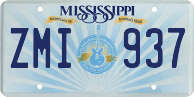 MS license plate ZMI937