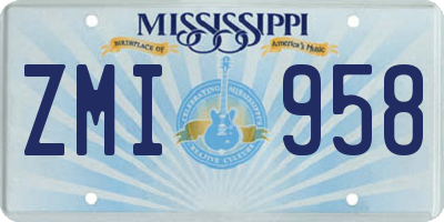 MS license plate ZMI958