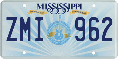 MS license plate ZMI962