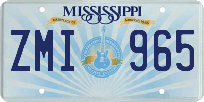 MS license plate ZMI965