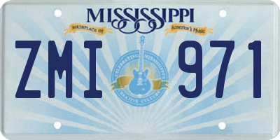 MS license plate ZMI971