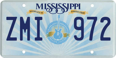 MS license plate ZMI972