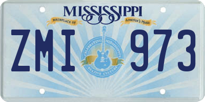 MS license plate ZMI973