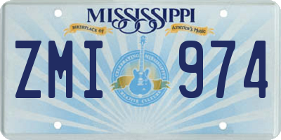 MS license plate ZMI974