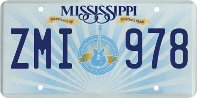 MS license plate ZMI978