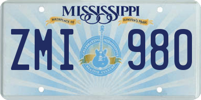 MS license plate ZMI980