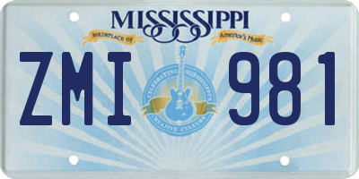 MS license plate ZMI981