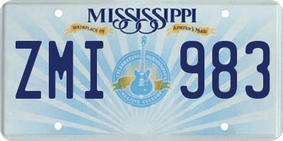 MS license plate ZMI983