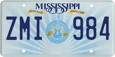 MS license plate ZMI984