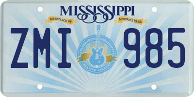 MS license plate ZMI985