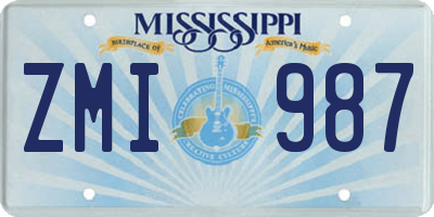MS license plate ZMI987
