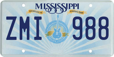 MS license plate ZMI988