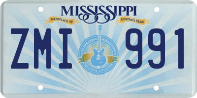 MS license plate ZMI991