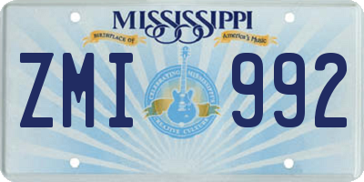 MS license plate ZMI992