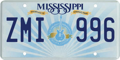 MS license plate ZMI996