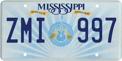 MS license plate ZMI997