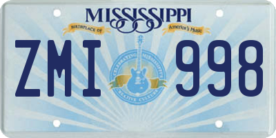 MS license plate ZMI998