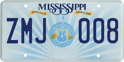 MS license plate ZMJ008