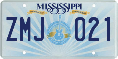 MS license plate ZMJ021