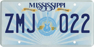 MS license plate ZMJ022
