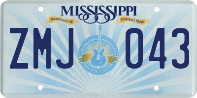 MS license plate ZMJ043