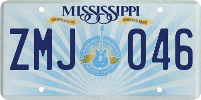 MS license plate ZMJ046