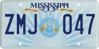 MS license plate ZMJ047