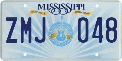 MS license plate ZMJ048