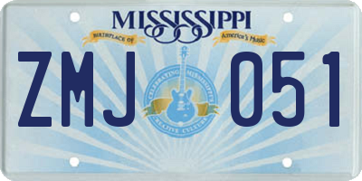 MS license plate ZMJ051