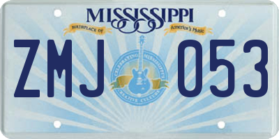MS license plate ZMJ053
