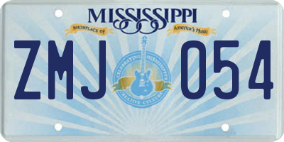 MS license plate ZMJ054