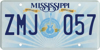 MS license plate ZMJ057