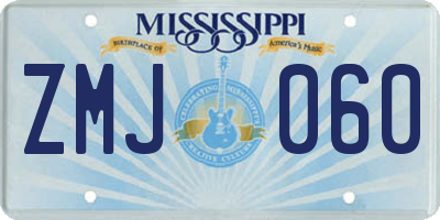 MS license plate ZMJ060